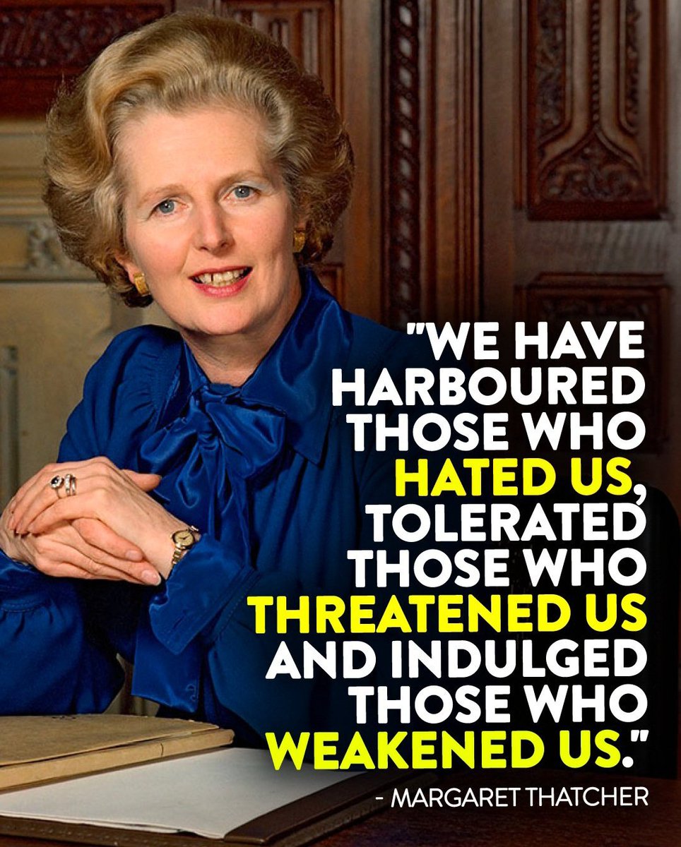 BlackWatchScots's tweet photo. In 2001, Maggie said it. They have not earned our trust nor the right to coexist in our communities.  #Israel #GazaUnderAttack #hamasattack #HamasTerrorists #IsraelUnderAttack #IsraelPalestineWar #JerusalemUnderAttack #Hezbollah #Gaza #Islamic_terrorists #PalestinianDramaQueens https://t.co/iQROOxCw2i
