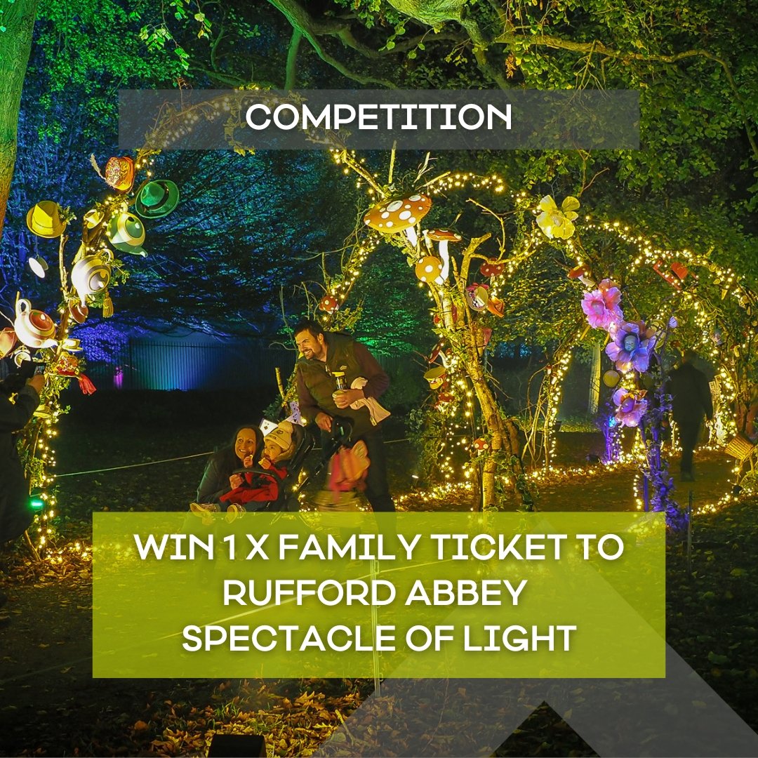 VisitNotts's tweet photo. 🎉#GIVEAWAY #COMPETITION
Win a Family ticket to The Spectacle of Light at @rufford_abbey - Returning 20 Oct - 5 Nov 2023
💚HOW TO ENTER:
https://t.co/mIL68iVm8o
#Win #giveawayalert #competition #prizedraw #prize #nottingham #nottinghamshire #spectacleoflight #AliceInWonderland https://t.co/01F39ErhOG