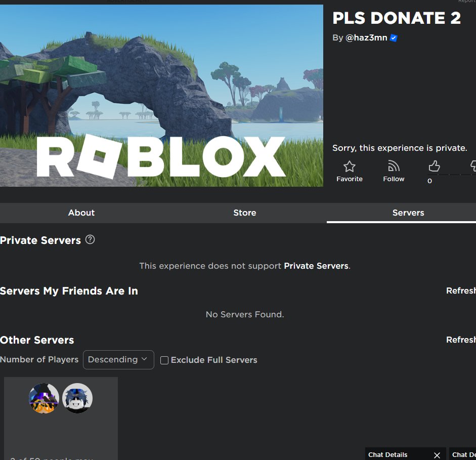 please donate roblox private server