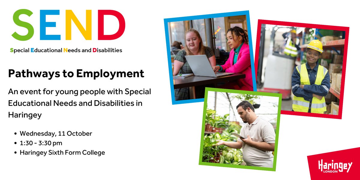This Wednesday, Oct 11! Join our Pathways to Employment event w/ partners @dfnsearch, @mencap_charity, & @CapitalCityCGrp. 

Meet employers @AmbitiousAutism, @CareTradeUK, @Haringtonscheme, @ShawTrust, @SpursFoundation, @afkcharity, and more! #SEND

👉👉👉 ow.ly/ztx450PUFoO
