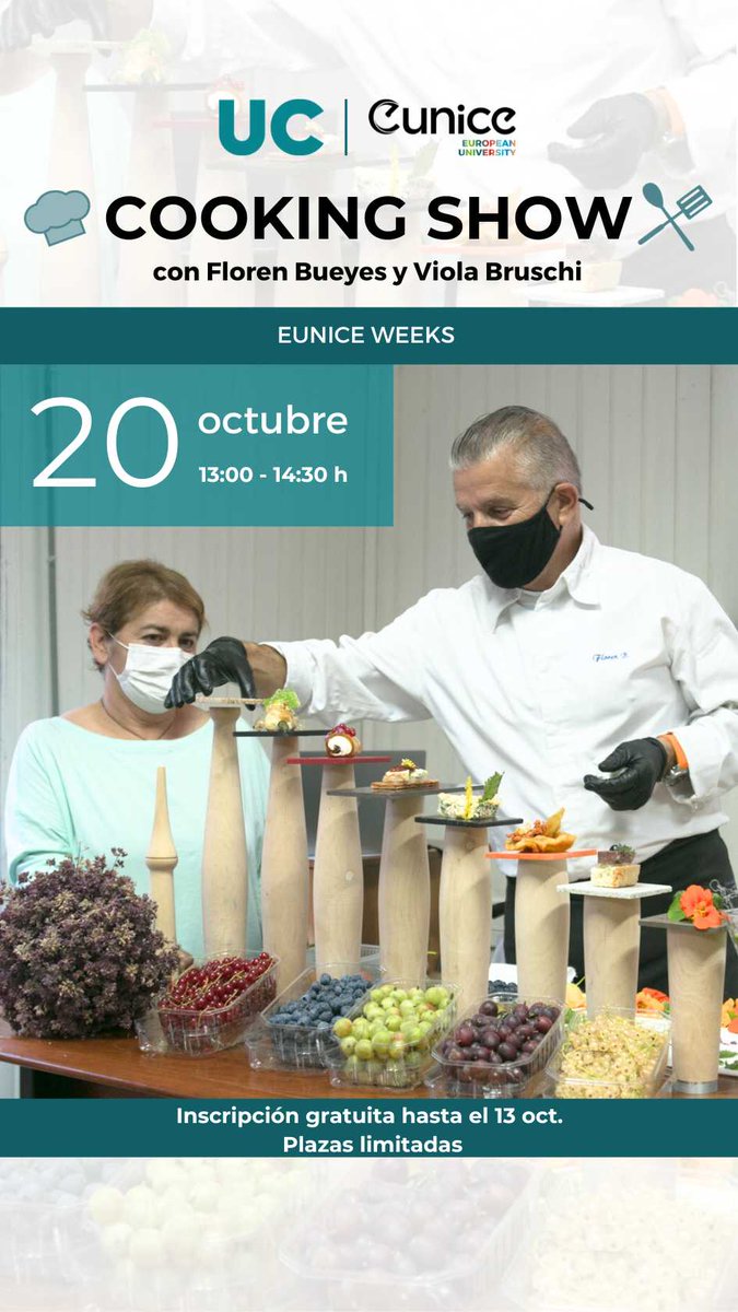 EUNICE WEEKS | ¿Tienes plan para el aperitivo del   viernes? 
<a href="/EUNICE_uni_/">EUNICE European University</a> trae a la UC una experiencia gastronómica: Sabores de la Geología

➡️ aforo limitado
📅20 de oct. - 13h.
Inscripciones hasta el 13 oct. web.unican.es/eunice