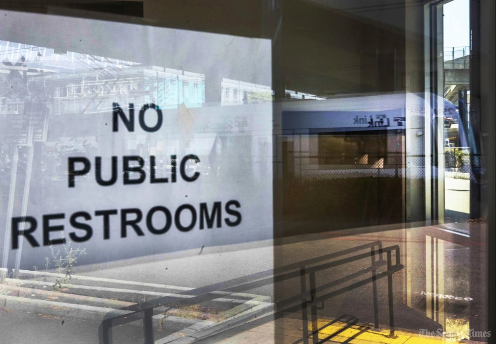 DBeekman's tweet photo. Metro has zero. Only one light-rail station has them. Stores are restricting access. The city has just one with flushing toilets that's 24/7. Which makes life harder for almost everyone... Seattle has a restrooms problem https://t.co/Rq7MBmxSnt (w/ @annaleapatrick @dkimreports) https://t.co/4fBoXvZC4Y