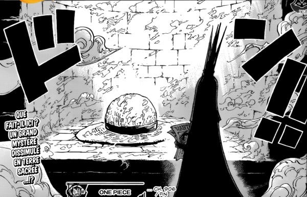 Emptyxss1's tweet photo. @KastuDZN Perso j'ai trop hâte de savoir pourquoi y a un chapeau de paille géant , Nika était-il un géant ?? , Nika avait un chapeau de paille ? https://t.co/uJkanDyu75
