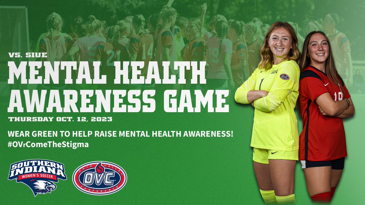𝐒𝐏𝐑𝐄𝐀𝐃𝐈𝐍𝐆 𝐀𝐖𝐀𝐑𝐄𝐍𝐄𝐒𝐒⚽️🦅

On Thursday, @usiwomenssoccer will host Mental Health Awareness Night against SIUE at 7 p.m. to promote the importance of mental health in society. Come out to Strassweg Field and wear green!

#GoUSIEagles #OVCit #OVrComeTheStigma
