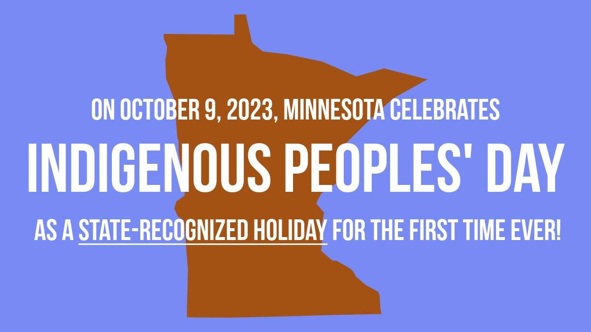 Today in Minnesota, we recognize Indigenous Peoples' Day for the first time as an official state holiday! As we celebrate the culture, traditions, and resilience of Native people, students will also have the opportunity to learn about the day's significance. #mnleg