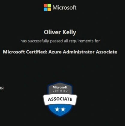 It's Official, I have passed the Microsoft AZ-104 exam and now a fully certified Azure Administrator 🎉🎊 instagr.am/p/CyL74jQrAHr/