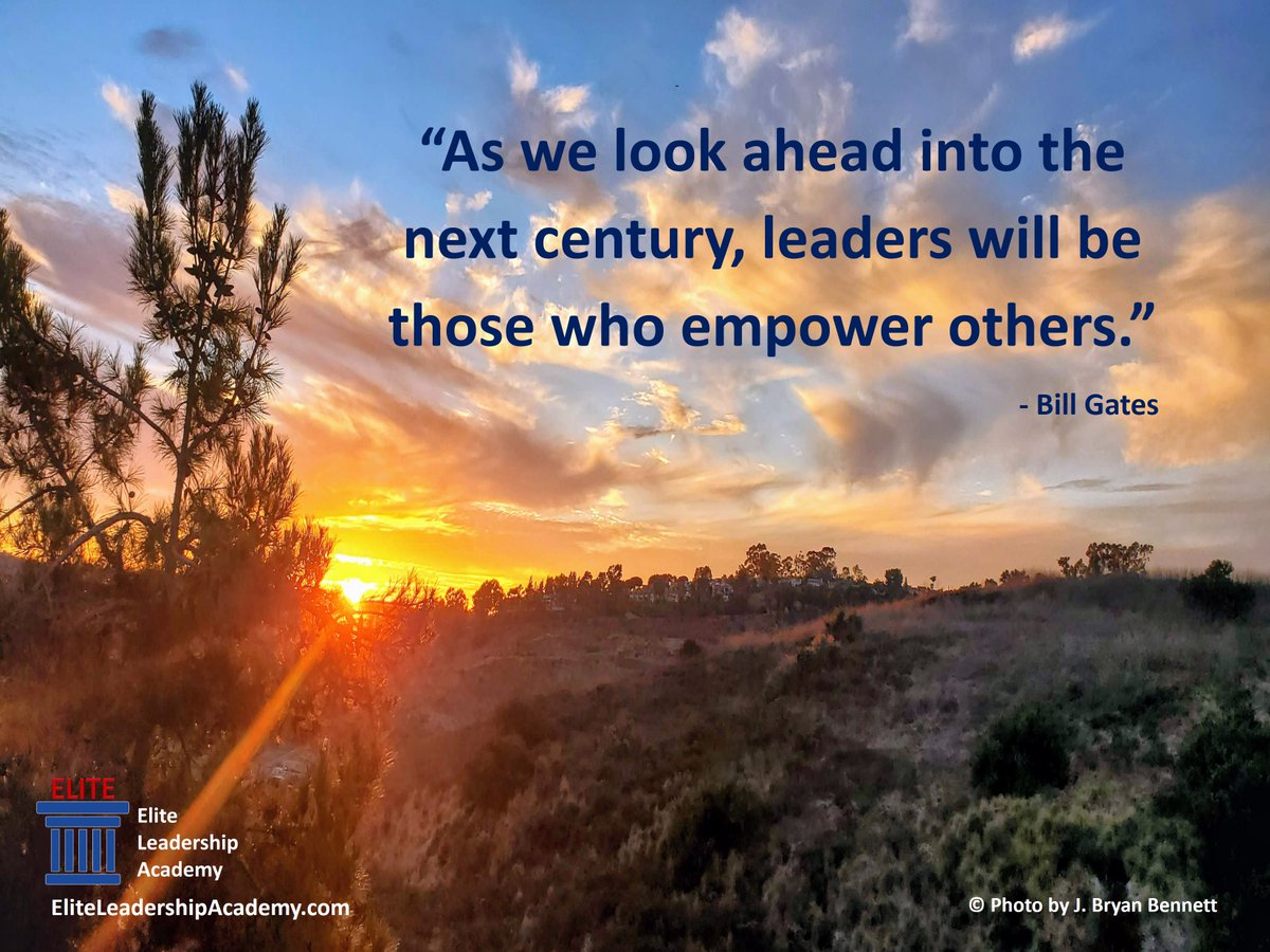jbryanbennett's tweet photo. MONDAY #LEADERSHIP #MOTIVATION:
“As we look ahead into the next century, leaders will be those who empower others.”
- Bill Gates

#empowerothers #MondayMotivation #inspiration #management #humanresources #leadershipdevelopment #leaders #elitelevelleadership #anythingispossible https://t.co/83hKxFjp2V