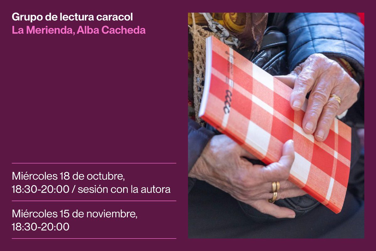 La próxima sesión la tendremos el día #18deoctubre a las 18:30 y empezaremos a leer #LaMerienda, de nuestra socia Alba Cacheda.

💌 Si te apetece venir escribe a mediateca@amecum.es

¡Te esperamos!