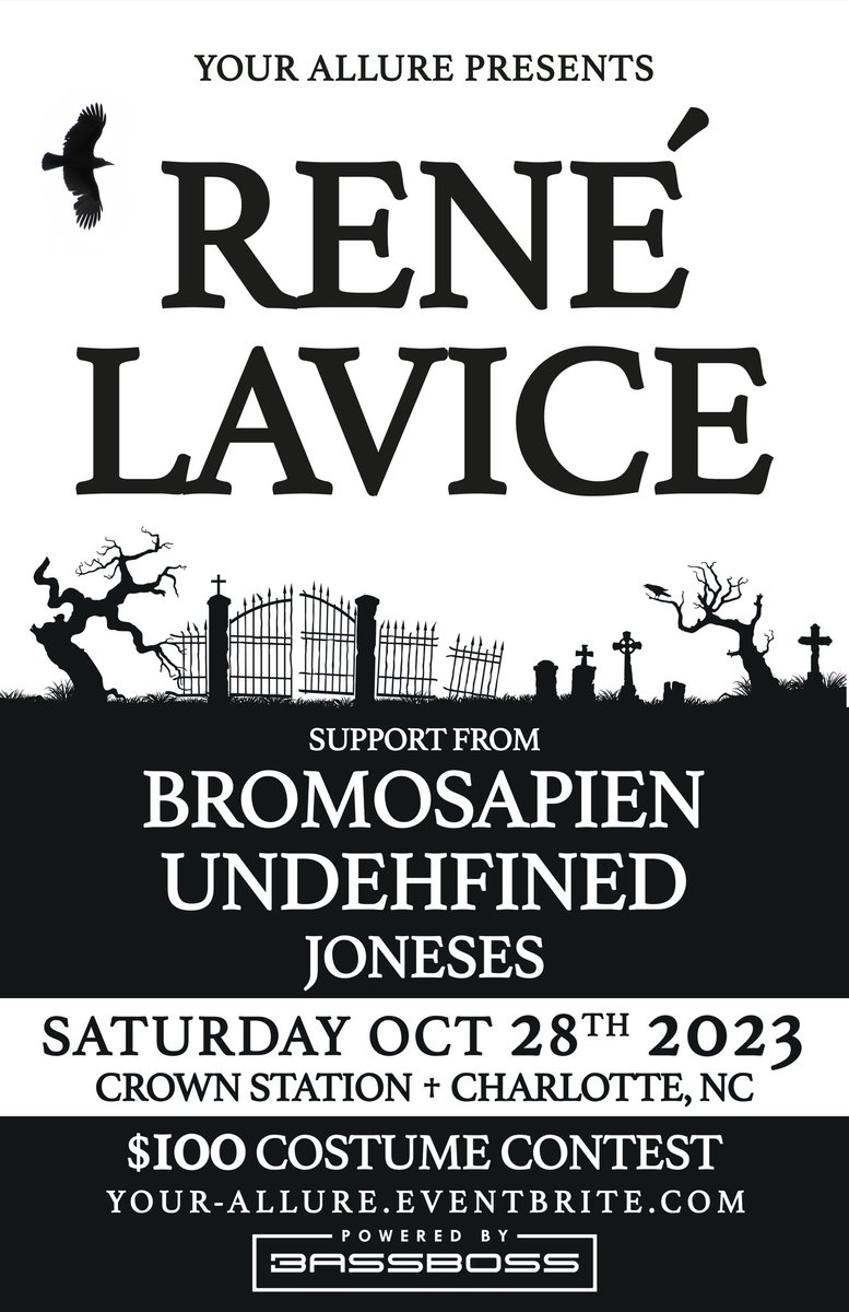 Charlotte, NC! 🎃 

Halloween weekend we gettin extra spoopy w/ a fat line up for a proper hometown throwdown! Stoked to share all this new music in my stomping grounds! 

See you all soon ❤️‍🔥

P.S. New music sooner than you think