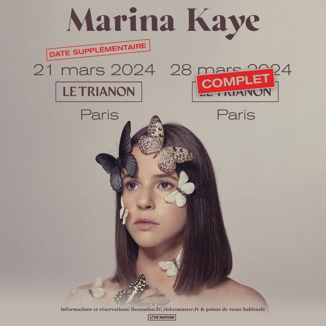 Le Trianon est complet ! Pour fêter ça, on en rajoute un deuxième une semaine avant ! Cliquez sur ce lien pour prendre vos places : urlz.fr/nWNe ✨