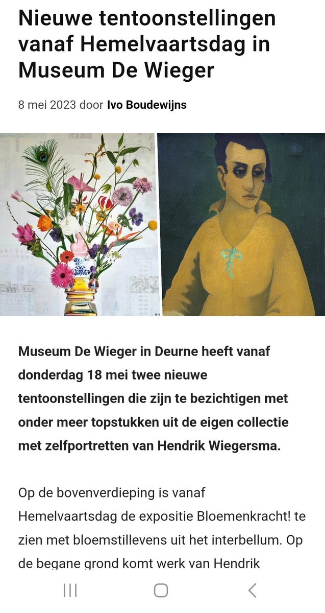 WVDART's tweet photo. Mijn werk Spring nog tot 19 november te zien in Museum de Wieger te Deurne. https://t.co/wMG3zVwvZ0