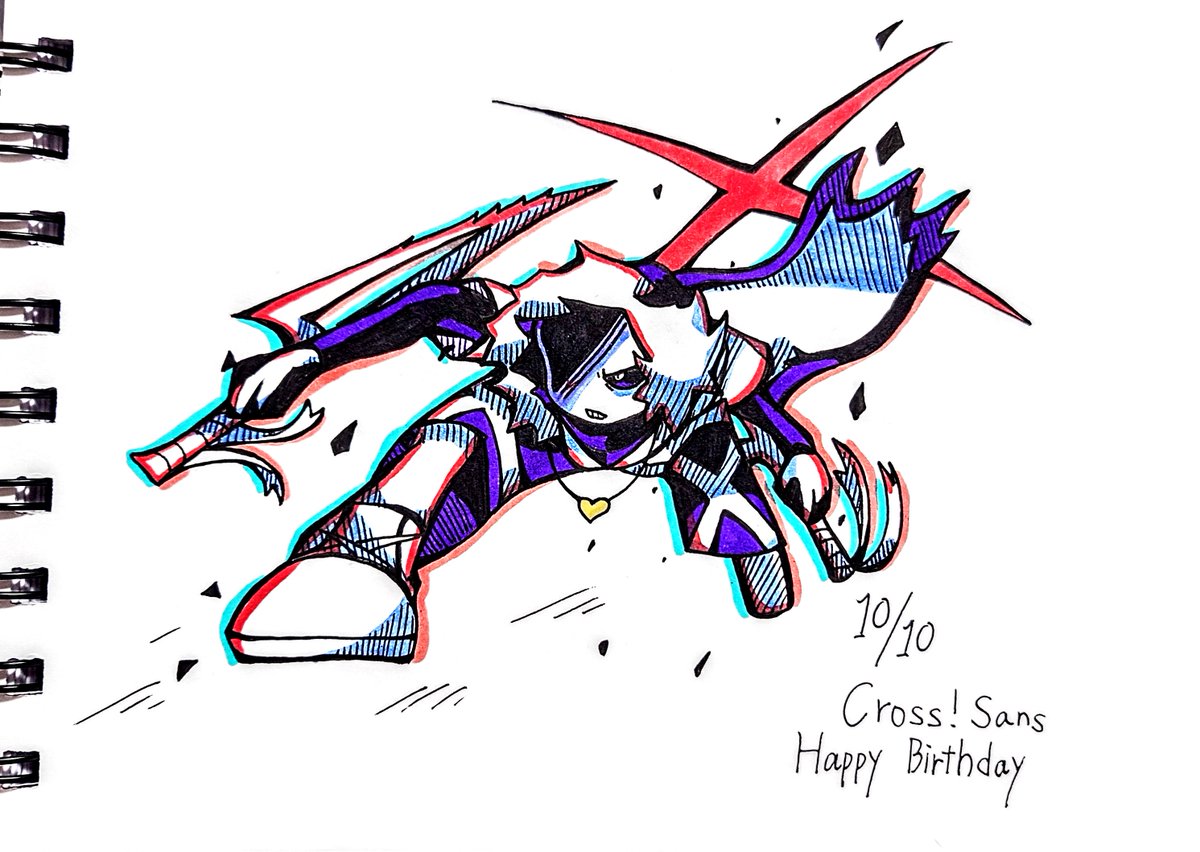 ＊おめでとう🎊🎉🎂🥳✨🥹
#Xtale #10月10日はcrossの誕生日 #10月10日はCrosssansの誕生日 
#undertaleAU