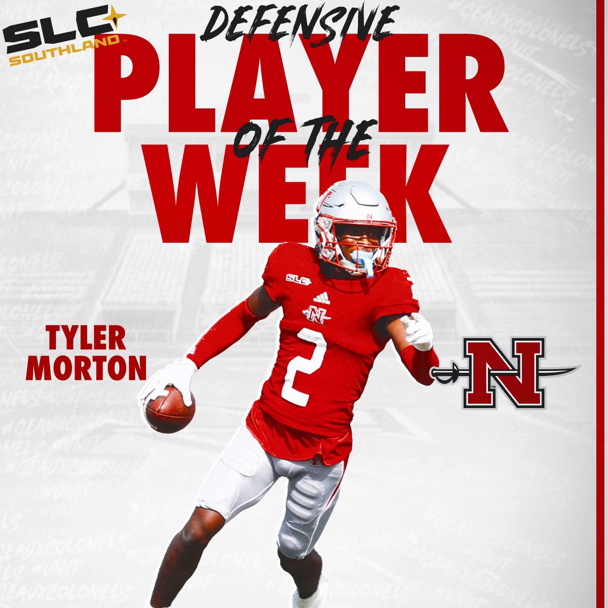 𝗕𝗔𝗖𝗞 2️⃣ 𝗕𝗔𝗖𝗞

Tyler Morton’s 2️⃣ interceptions leads to his 2️⃣nd straight SLC Defensive Player of the Week. 

#traiNcrew #geauxcolonels