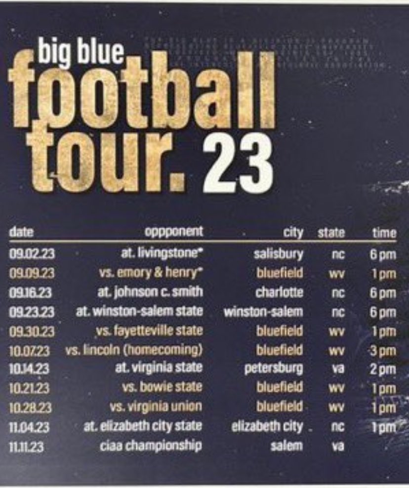 Let’s Go! It’s A Great Monday on the Hill!!

I’m Looking for Dawg in the Trenches! DL / OL Prospects ‘24 drop your Mid Season!!
   Come visit <a href="/BigBlue_FB/">Bluefield State University Football</a>