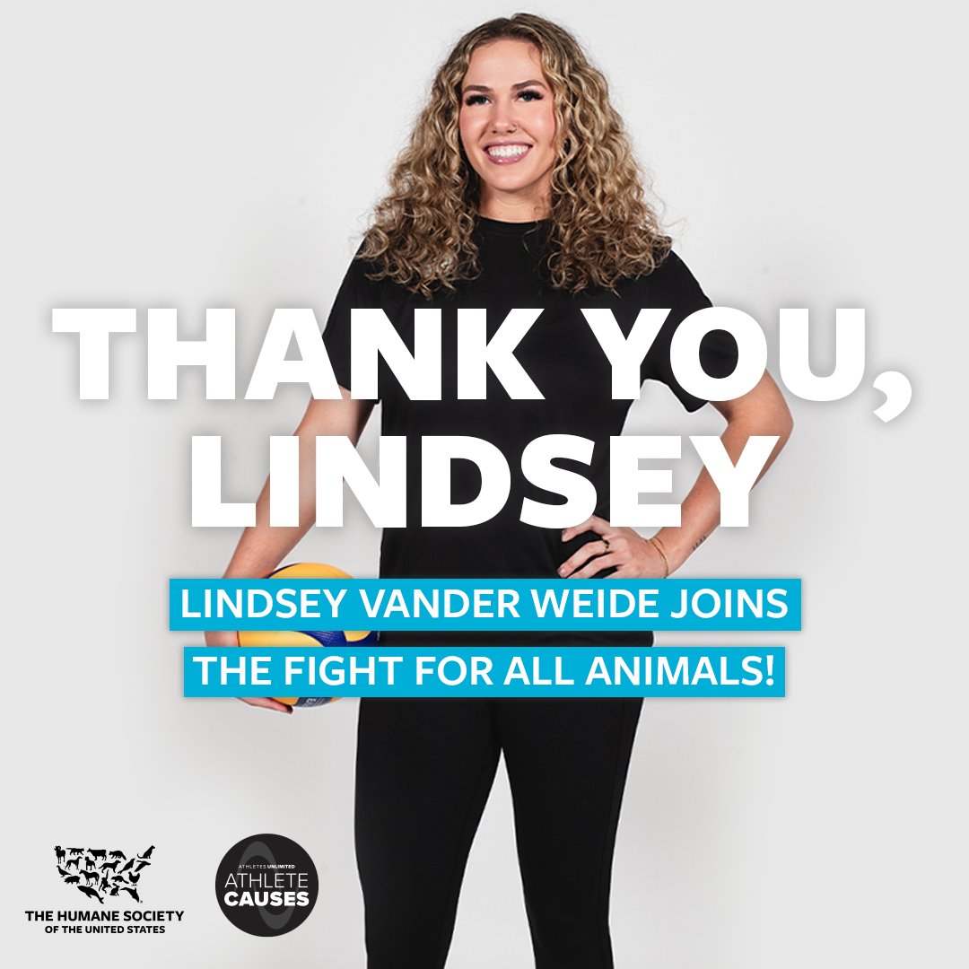 We’re excited to be teaming up with @lindseyvdub, @auprosports, and @GiveLively for Athlete Causes.

Make sure you cheer on Lindsey this season as she will be playing for the HSUS! Text HSUS to 44-321 to donate. 🏐 #BeUnlimited #FightForAllAnimals