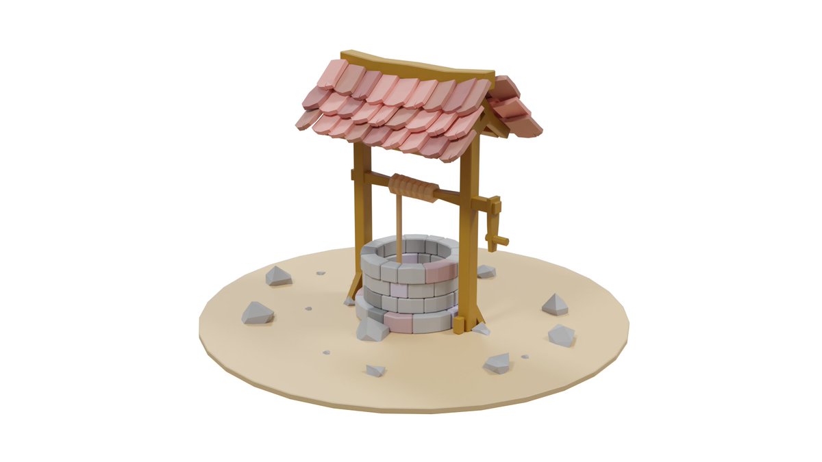 excellund's tweet photo. Here's a low poly well. #Blender https://t.co/5x5YWi4tBs