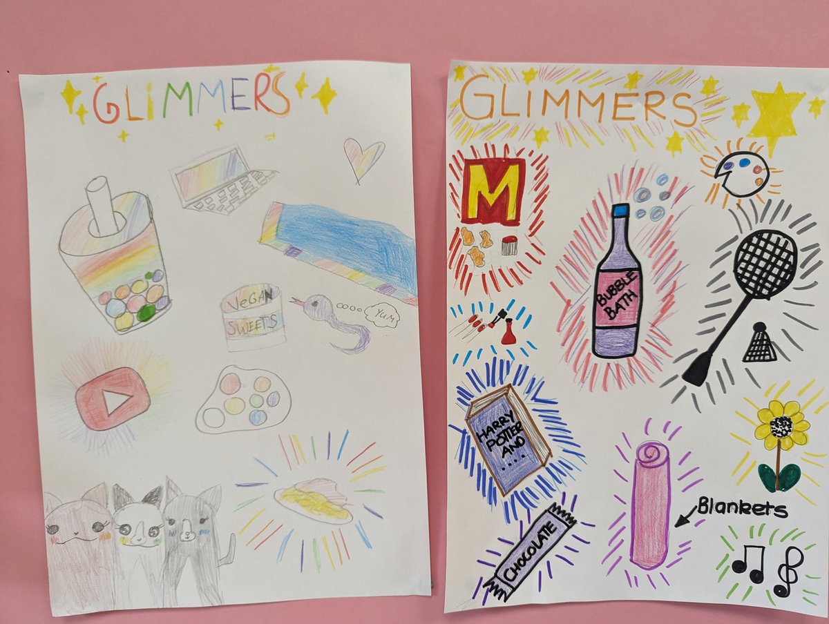 GFauldsCluster's tweet image. We have been learning to understand our triggers and recognise our glimmers ✨ What's your glimmer? #GreenfauldsCluster #itsGreenfauldsWellbeingHub #triggers #glimmers