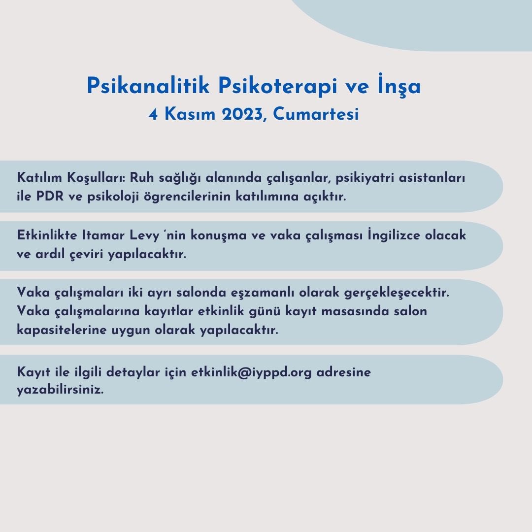 #psikanalitikpsikoterapisempozyumu #psikanalitikpsikoterapi #psikanaliz #psikanalizetkinlikleri #psikanalitikpsikoterapiveinşa #efpp #iyppd #istanbulyetişkinpsikanalitikpsikoterapiderneği