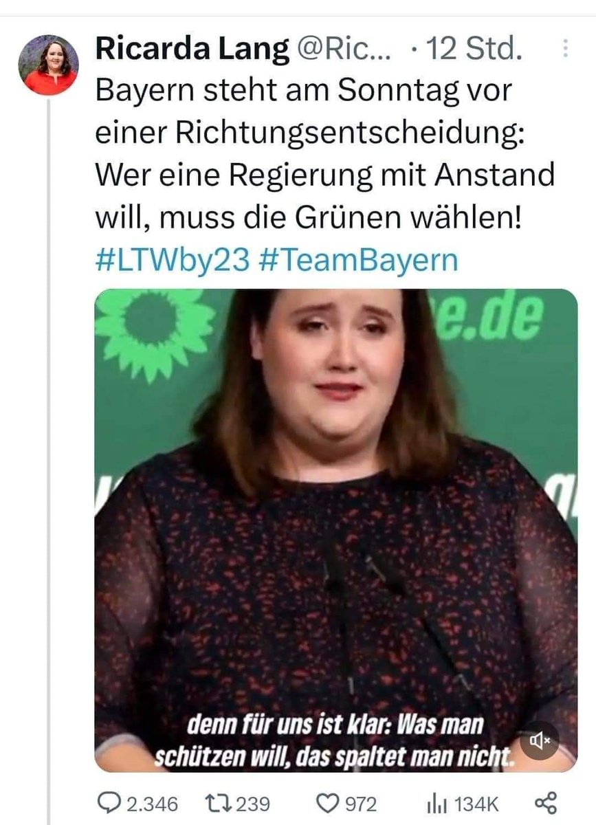 AliasMork's tweet photo. Mal ehrlich, kann man dieser grünen #LangWieBreit nicht endlich ihren wohlverdienten #Comedypreis verleihen? 🤦♀️🤣 https://t.co/LSf1gBt24N