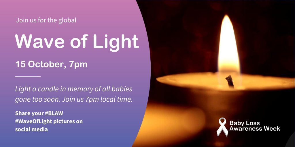 This week is #BabyLossAwarenessWeek. On 15 October many will come together to light a candle for the #WaveofLight to raise awareness and commemorate the lives gone too soon. Find out more: buff.ly/2AcRHfB #babyloss #BLAW <a href="/BLA_Campaign/">Baby Loss Awareness Week</a>