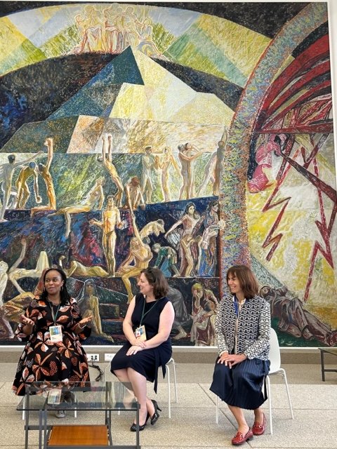 EditHorvth's tweet photo. "There is no access to justice without access to information." Femi Cadmus from @YaleLawSch about how GOALI collection on law and social sciences of @R4LPartnership contributes to #SDG16 at @UNOGLibrary https://t.co/wPhfFDdieC