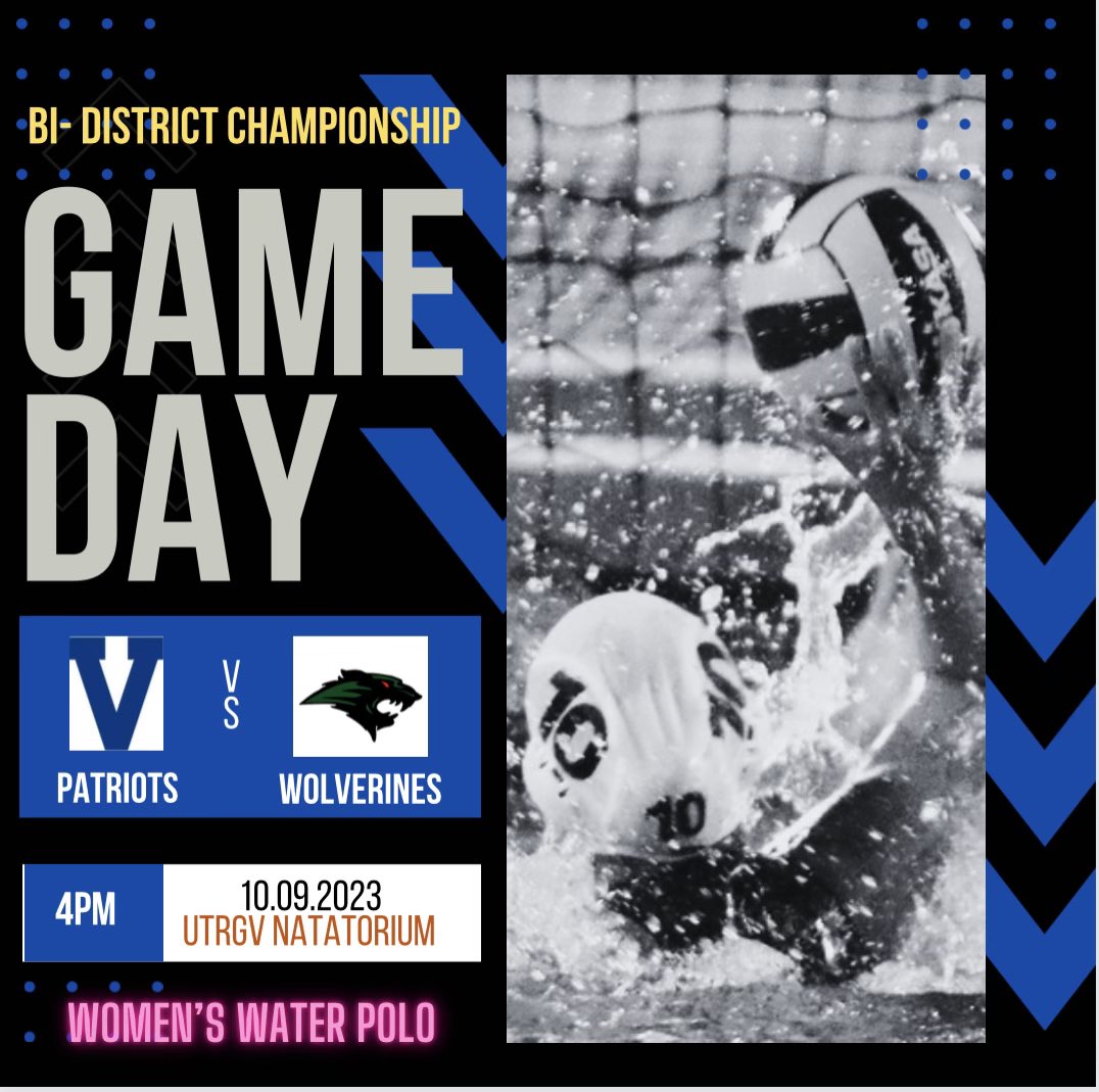 CoachGilpin's tweet photo. Our District Champion girls water polo team opens the state playoffs TODAY at 4:00 vs PSJA Memorial!!!! The Bi-District playoff game will be played at the UT-RGV Natatorium.
#rollblue https://t.co/Zv2limPpWr