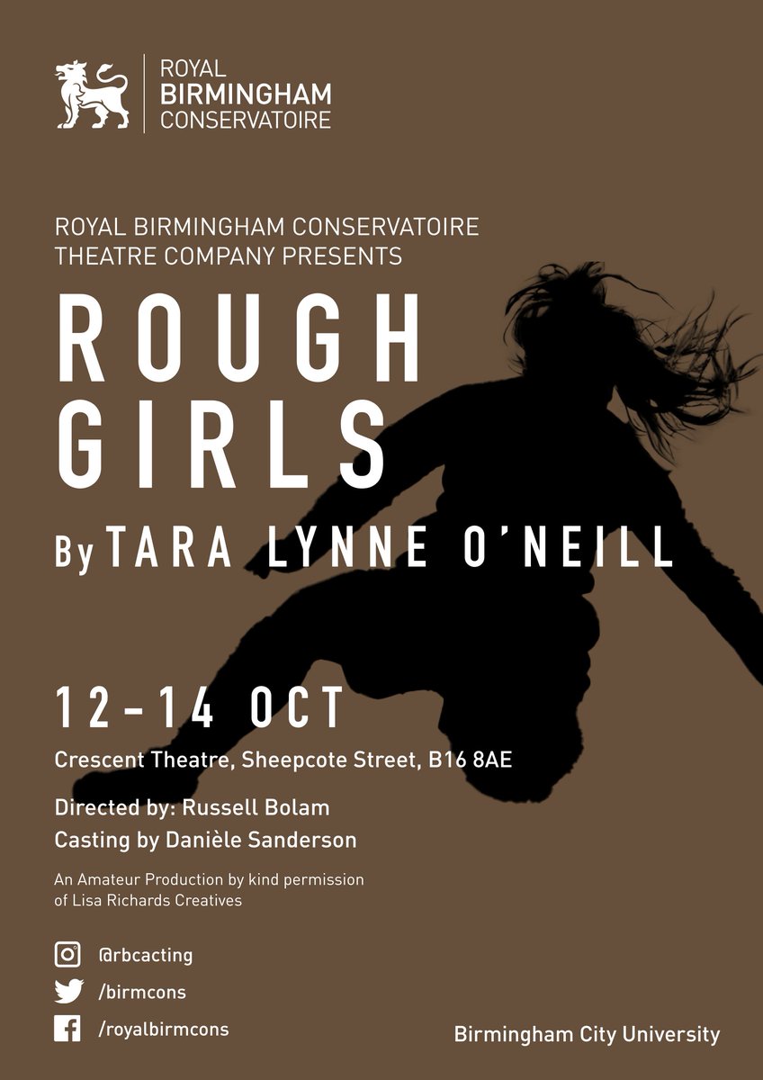 BirmCons's tweet photo. 🎭RBC ON STAGE🎭
This week, RBC acting will be taking over The Crescent Theatre  to showcase Tara Lynne O’Neill’s Rough Girls and Arnold Wesker’s Roots.
Both productions will be running from the 12th - 14th of October
🎟️Get your tickets now! https://t.co/2sXtRsQjjZ🎟️ https://t.co/Ft1xWG9dHn