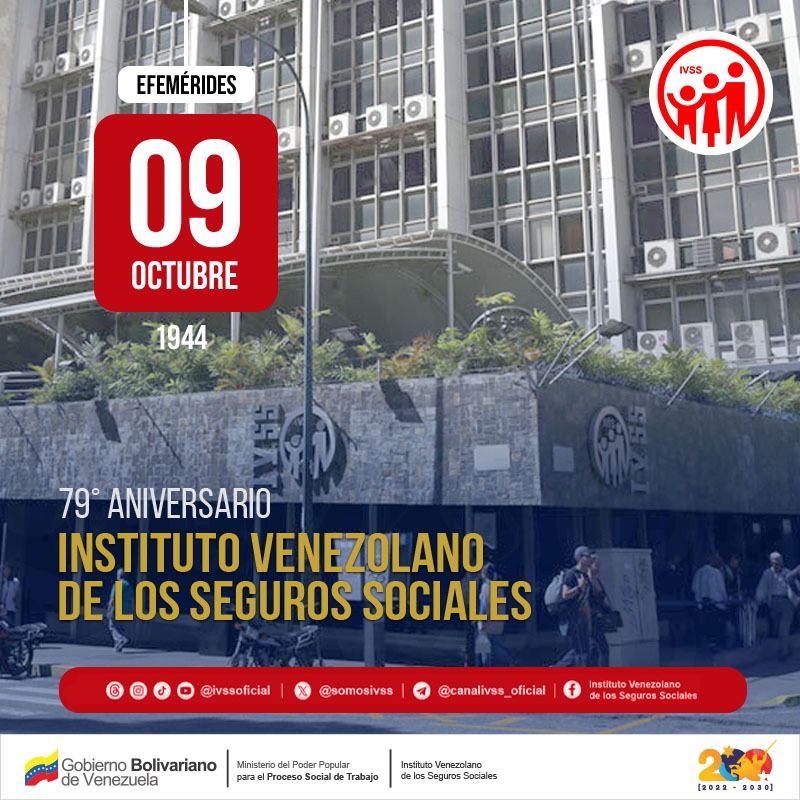 #Hoy el IVSS cumple 79 años, una institución que le ha brindado seguridad social a las venezolanas y venezolanos de manera solidaria y humanista de acuerdo a las políticas de inclusión del Gobierno Revolucionario que impulsa el Jefe de Estado 
<a href="/nicolasmaduro/">Nicolás Maduro</a> 
#Aniversario79IVSS