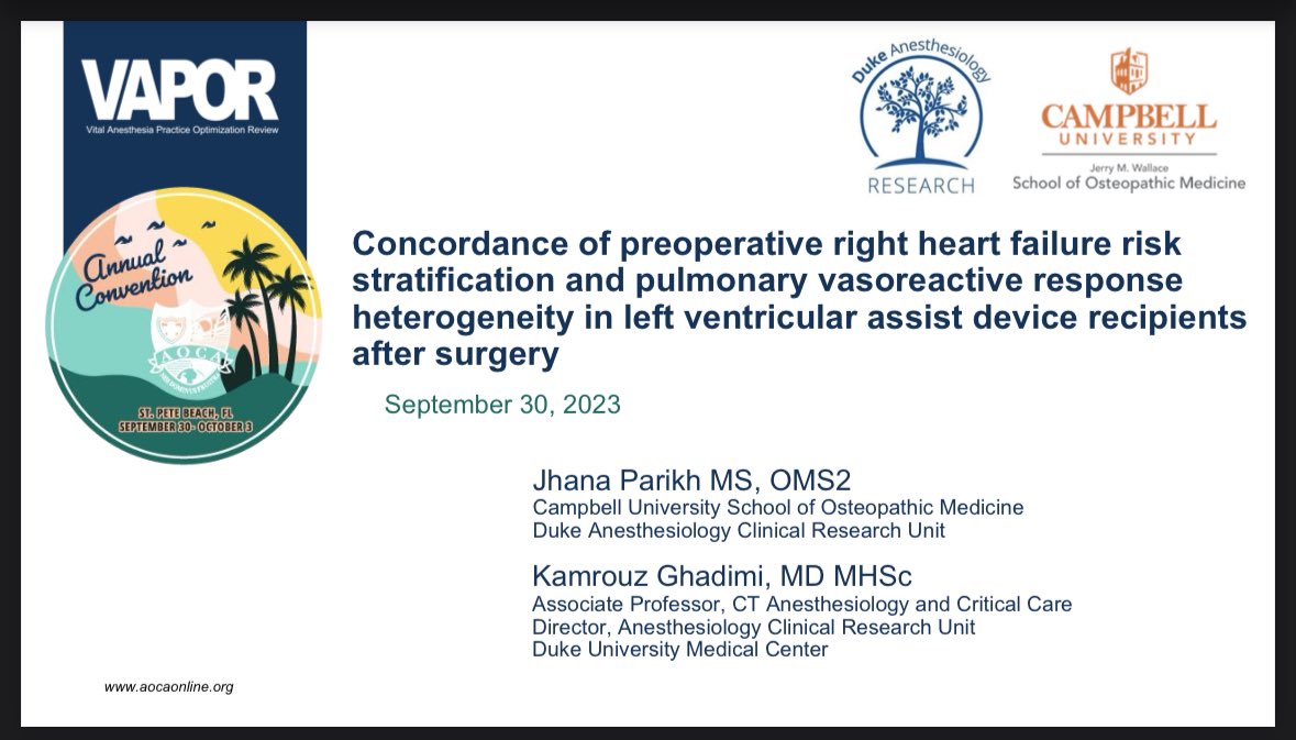 jhanaparikh's tweet photo. I am excited to share that I was awarded first place in Scientific Investigation for my presentation at the @AOCAOsteo conference last week. Thank you so much to @KamGhadimiMD and my mentors at @campbell__med  for their support!  #AOCAVAPOR23 https://t.co/Mca1jZbmlr