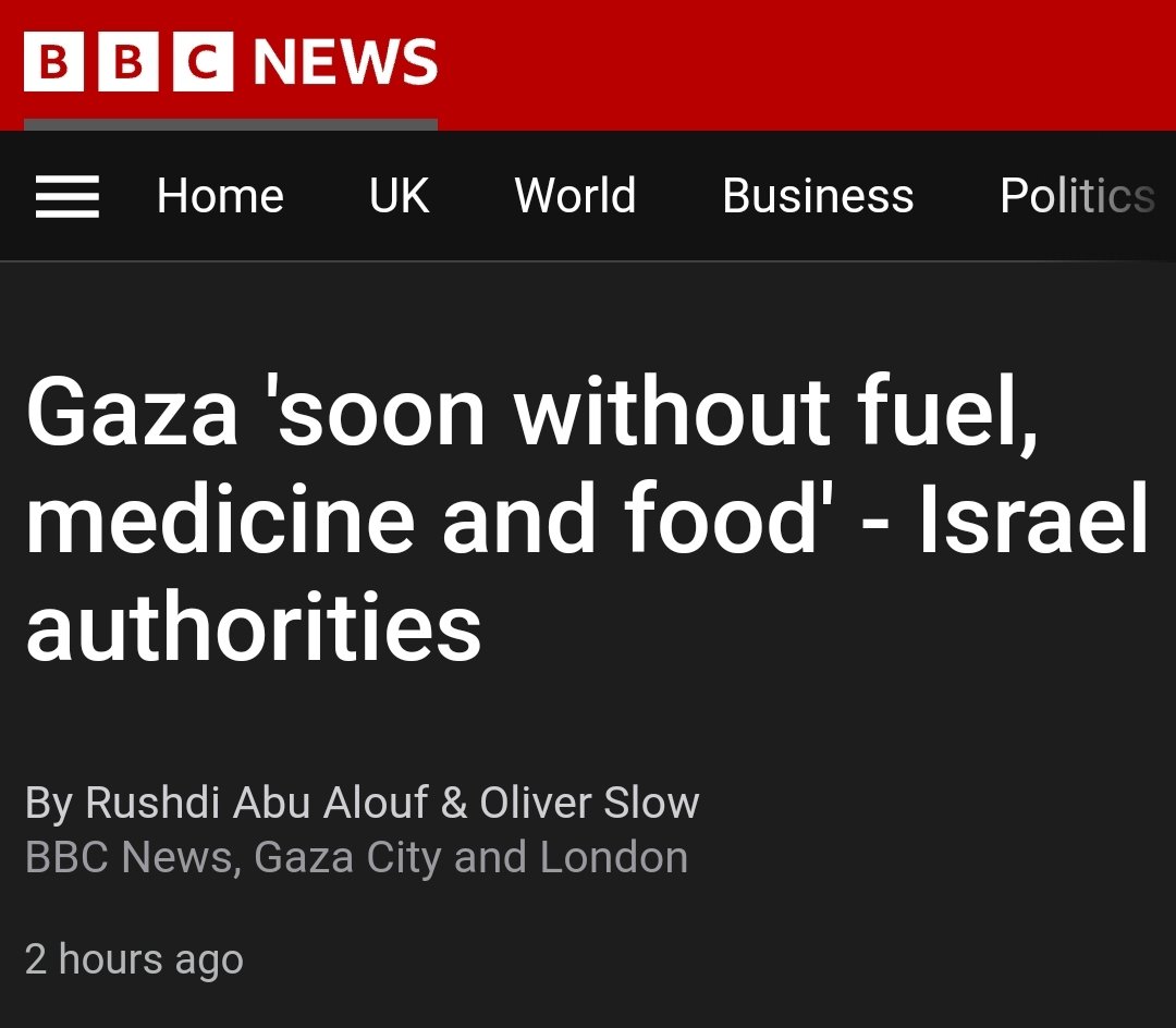 memoryiswisdom's tweet photo. Palestinian dialisis patients, diabetics, small children, elderly, vulnerable, were just given a dеаth sentence by Israel, which blocked off electricity, medicine, fuel, water and food --- and Western liberals &amp; conservatives are condoning the gеnocide.

https://t.co/t9eciH5XNi https://t.co/BFKQPMDHs0