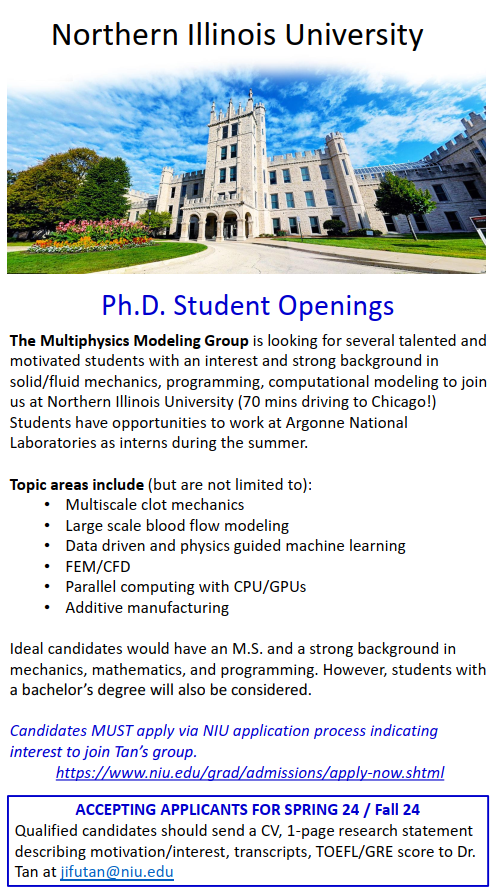 sach1tb's tweet photo. PhD position in Multiphysics modeling at NIU with opportunity to work at Argonne National Lab. Contact Dr. Jifu Tan @TanMultiPhyLab https://t.co/QSv4bgud1n