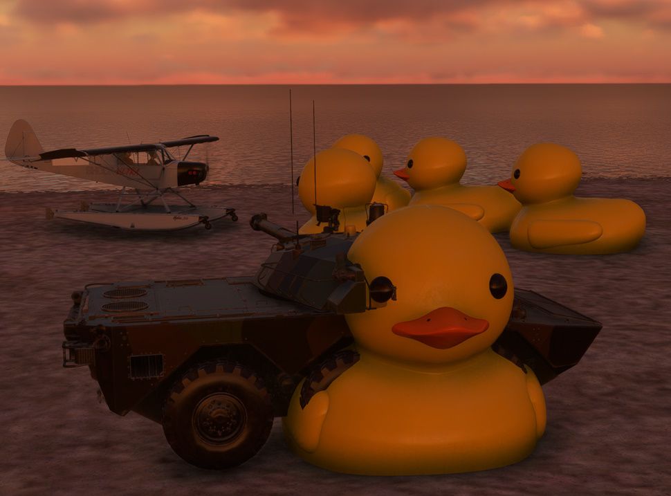 AvionChibi's tweet photo. 戦車とアヒル🐤測量にご協力ありがとうございました🙏☺️#msfs2020 #msfs測量部 #ducky #AMX10 https://t.co/xCmImgK4TC