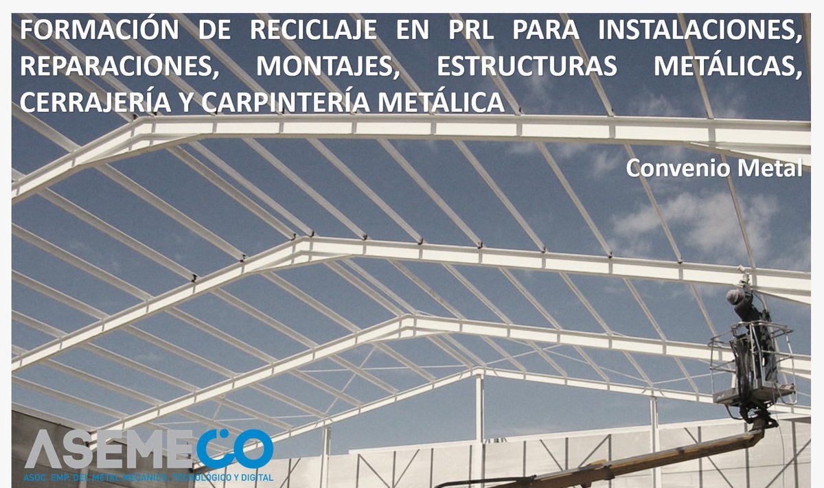 Asemeco1's tweet photo. 📘Formaciones Octubre

✔️Formación reciclaje de PRL en Instalaciones, reparaciones, montajes, estructuras metálica, cerrajería y carpintería metálica - Convenio Metal

📆 16 de Octubre 

🕒 15:30 a 19:30

🟢Período de matriculación abierto

¡no te quedes sin tu plaza! https://t.co/RRpoygQdwG