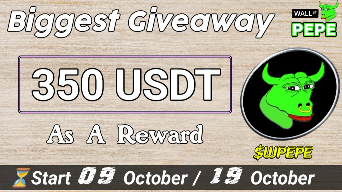 Virtual Land || Metaverse ❤️🔥 (@virtualland_) on Twitter photo VirtualLand × wallstpepe #Giveaway🥳
🏆Prize Pool:- 350$ USDT For Giveaway 😱
✅ Follow <a href="/wallstpepetoken/">Wall Street Pepe 🦅| NEWS</a> & <a href="/VirtualLand_/">Virtual Land || Metaverse ❤️🔥</a>
✅ Like, RT & Tag 3 Friends
✅ Complete Gleam ⤵️
gleam.io/mwmx0/usdt-giv…
⏳Ending 19 October
#Giveaway #Crypto #USDT #NewGiveaway #Airdrop #USDTGiveaway VirtualLand × wallstpepe #Giveaway🥳
🏆Prize Pool:- 350$ USDT For Giveaway 😱
✅ Follow <a href="/wallstpepetoken/">Wall Street Pepe 🦅| NEWS</a> & <a href="/VirtualLand_/">Virtual Land || Metaverse ❤️🔥</a>
✅ Like, RT & Tag 3 Friends
✅ Complete Gleam ⤵️
gleam.io/mwmx0/usdt-giv…
⏳Ending 19 October
#Giveaway #Crypto #USDT #NewGiveaway #Airdrop #USDTGiveaway