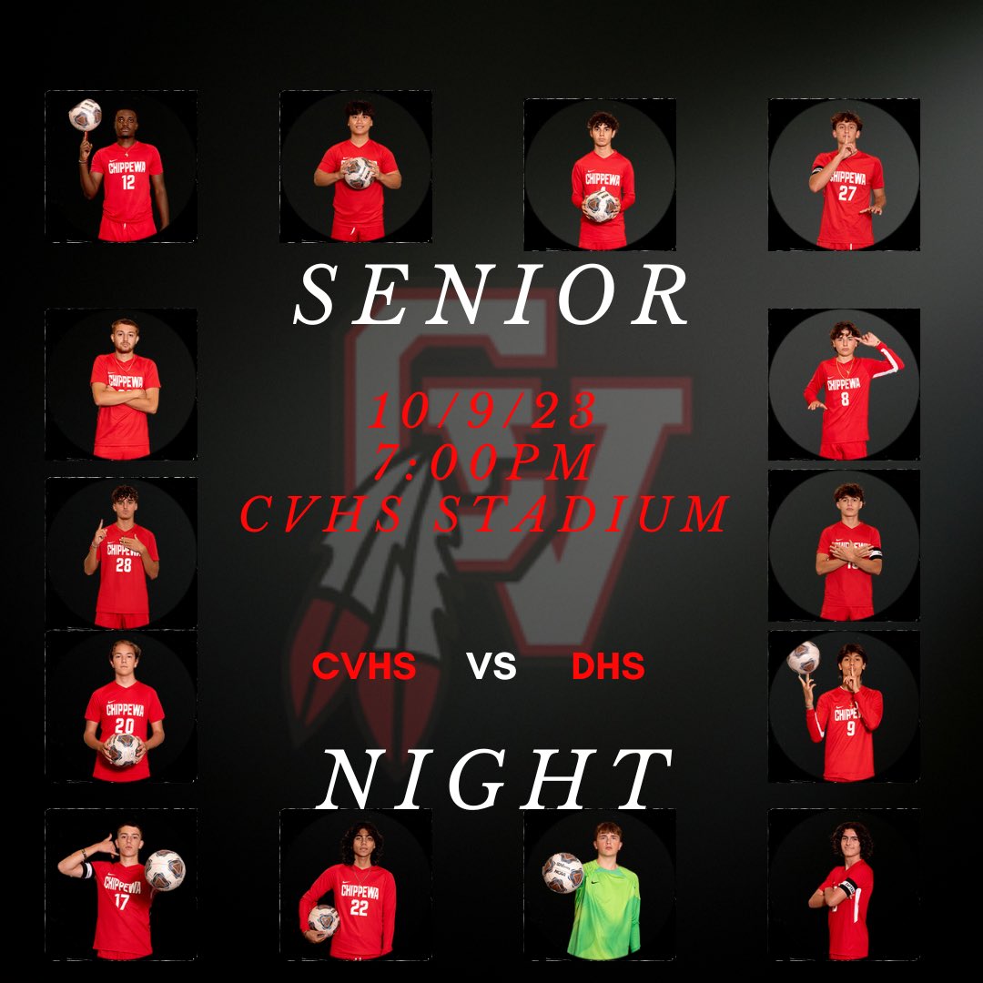 CVHSAthBoosters's tweet photo. Good Luck to our Varsity Boys Soccer Team @CVHSMensSoccer as they take on Dakota at home 10/9/23 as well as celebrate our seniors. #BigRedFamily #LetsGoBigReds #BeatDakota #SeniorNight #classof2024 https://t.co/71m3kh1m5S
