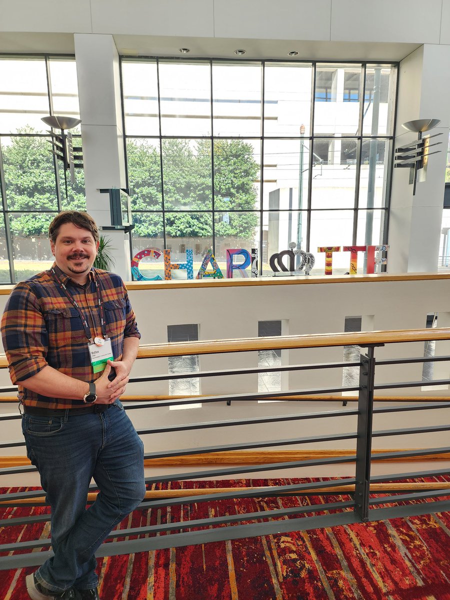 MattCassSMSC's tweet photo. Here in Charlotte to present at #ASTC50. Delighted to be sharing findings with the rest of the #NASA #SciAct STEM Ecosystems team, from our collective work in rural STEM ecosystems. Join us today in E217 at 2:00 PM ET https://t.co/leV07A9ndw