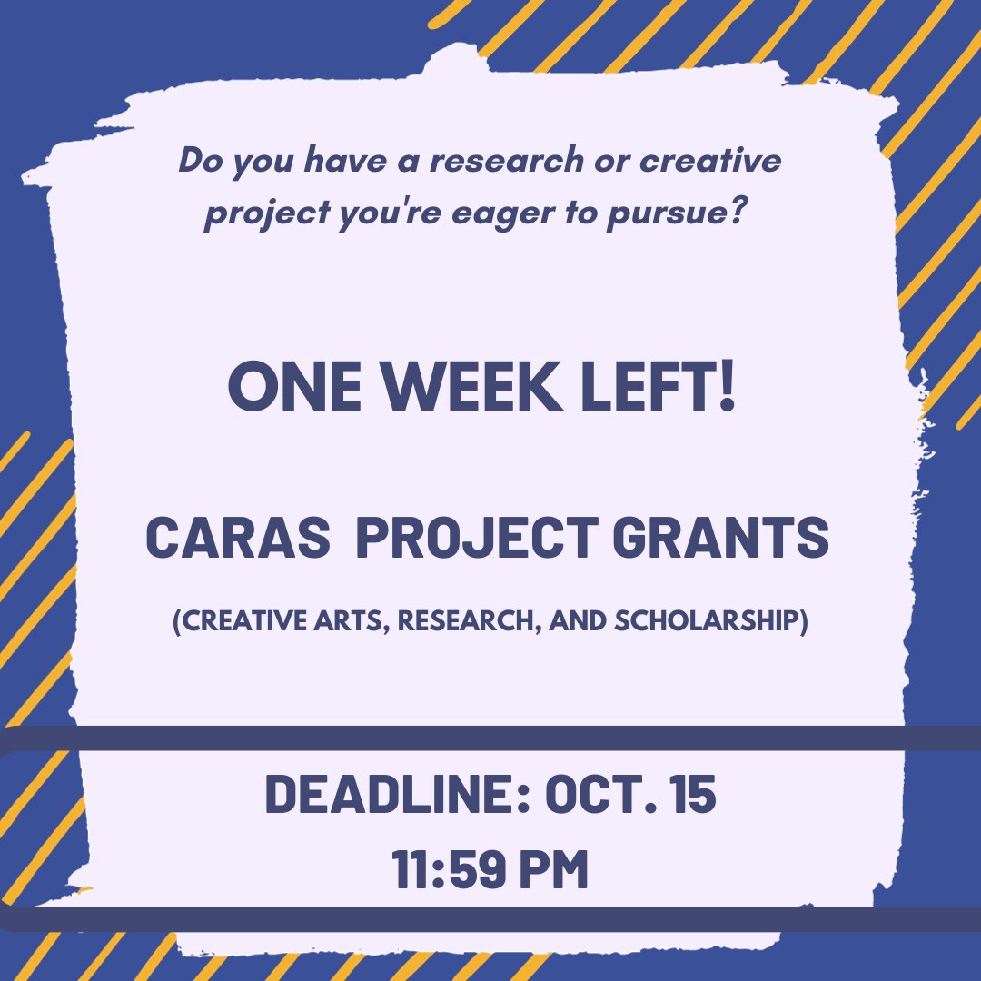 Temple undergrads- apply for a Creative Arts, Research, and Scholarship (CARAS) Project Grant to conduct your own research or creative project, with faculty mentorship, over winter/spring (max award $4000). Thinking of applying? Email CARAS@temple.edu