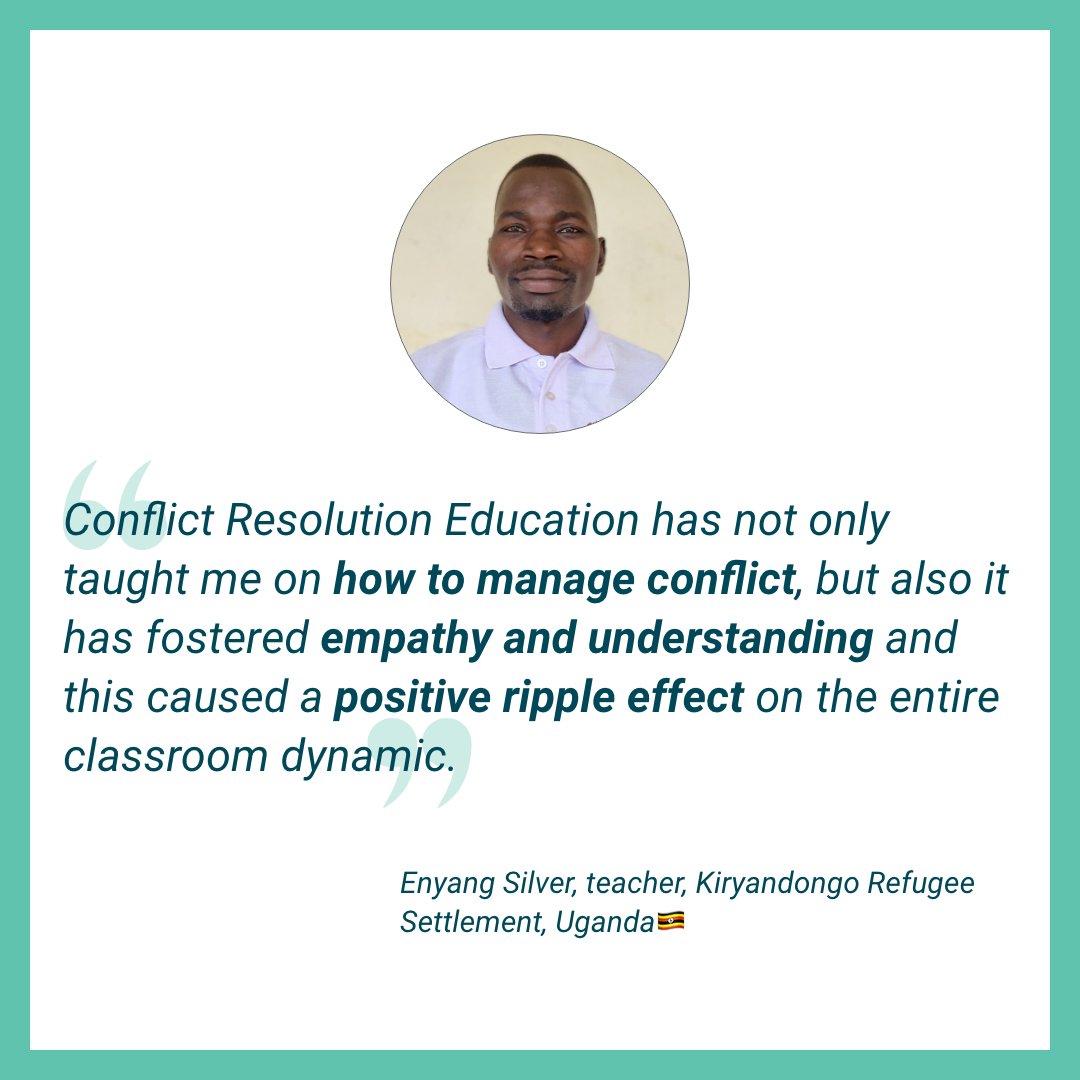 ✔️Giving educators the tools to disseminate a culture of peace in the classroom is a key component of our Conflict Resolution Education mandate. Hear from some of the teachers we have trained at the Kiryandongo Refugee Settlement and District in #Uganda🇺🇬 @EAA_Foundation