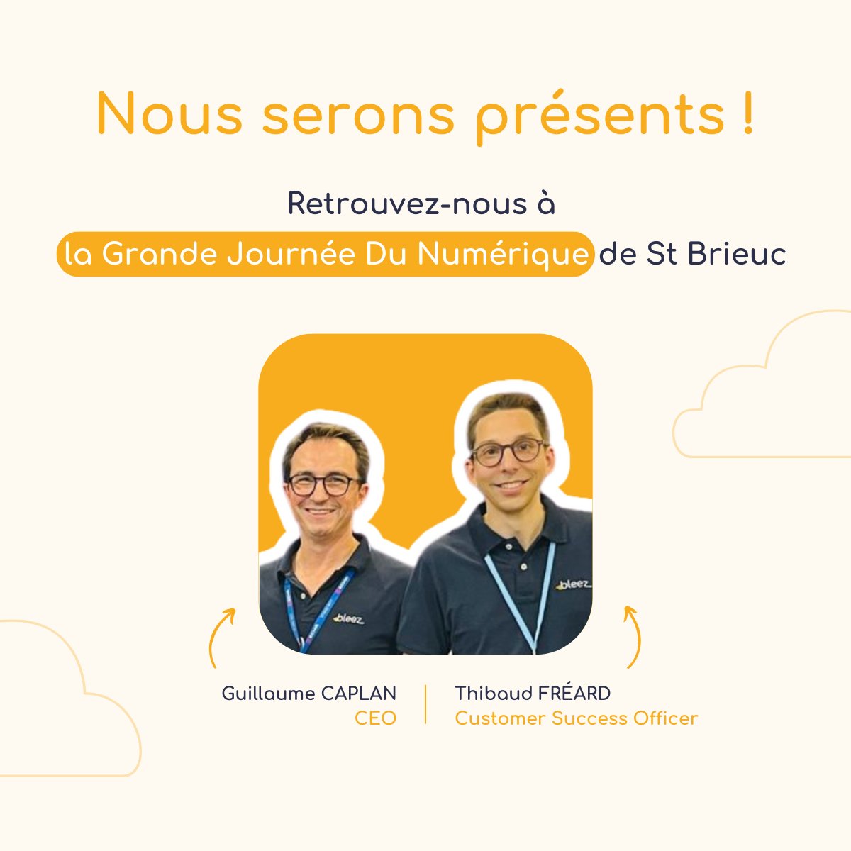 🗓️ le 12 octobre 2023, 🕦 de 8h30 à 17h00 à 📍 St-Brieuc. 

Venez rencontrer Guillaume et Thibaud pour échanger sur notre solution de gestion interne de cabinet et notre logiciel collaboratif de comptabilité.

#GrandeJournéeDuNumérique #StBrieuc #LogicielDeComptabilité