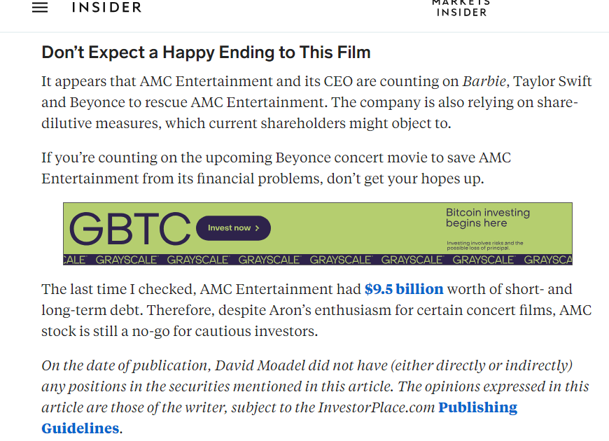 gabrielgriffin's tweet photo. investorplace looks PISSED at the recent #TaylorSwift #Beyonce concert news 🤣
ignore fud
we know what we hold and why 
103 yrs old and still expanding and growing 🚀
we know the movies are NOT GOING TO DIE 
#weownthefloat #atamc #notsellingamc #ignoretheFUD #ApesTogetherStrong https://t.co/hqAJhVdKnz