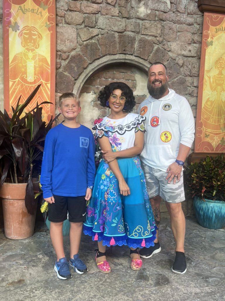 KINGCorino's tweet photo. Day 3 of #BoysWeek at @waltdisneyworld complete. Beck got to meet Mirabel for the first time and he also got some time in the RV for some Rasslin action! 
#fortwilderness #magickingdom #corino #familyfun https://t.co/AOUPGwAMjL