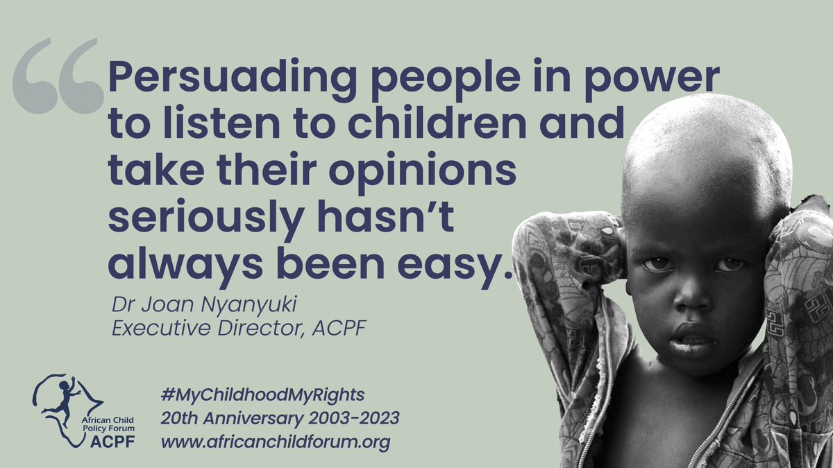 Check out the latest blog from @DrJoanNyanyuki to mark 20 years of @AfricanChildFrm 'We tread a delicate line between supporting African governments to do the right thing and calling them out when they don’t.' linkedin.com/pulse/african-…