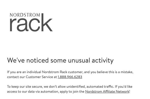 dctreehugger's tweet photo. @Nordstrom I think your site broke. All I was trying to do is click an email you sent me to check out some shoes. https://t.co/nsQnOHpRST