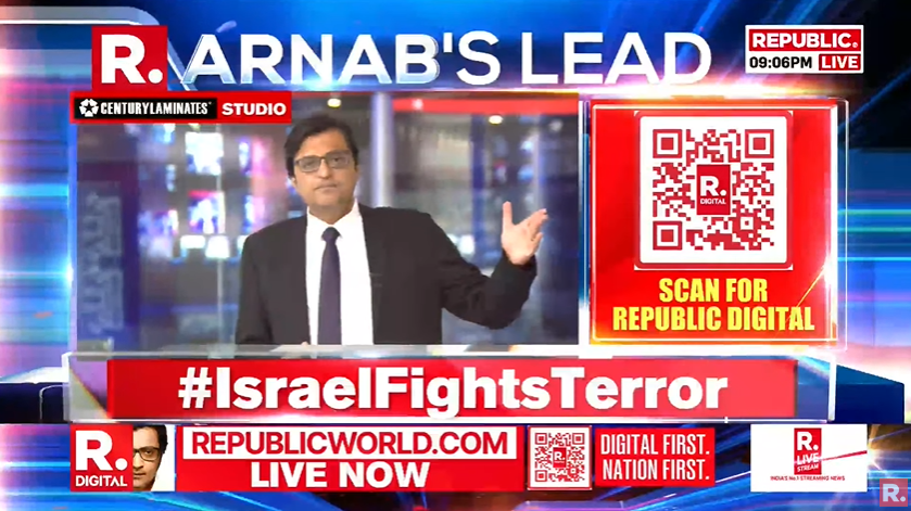 republic's tweet photo. THE DEBATE WITH ARNAB IS NOW LIVE ON #IsraelFightsTerror
Republic Digital is now LIVE
From National and International to Business, Sports and Entertainment, #SwitchToRepublicDigital here https://t.co/QBjRdoAdxF and CATCH all top stories and breaking updates.
Follow Republic Digital's WhatsApp Channel Here 👉 https://t.co/CY5lzVKIyV
.
.
.
.
#JoinTheMovement | #NationFirst | #DigitalFirst | #RepublicFirst | #Arnab | #ArnabGoswami | #NationalInterests | #RepublicMediaNetwork | #SwitchToRepublicDigital