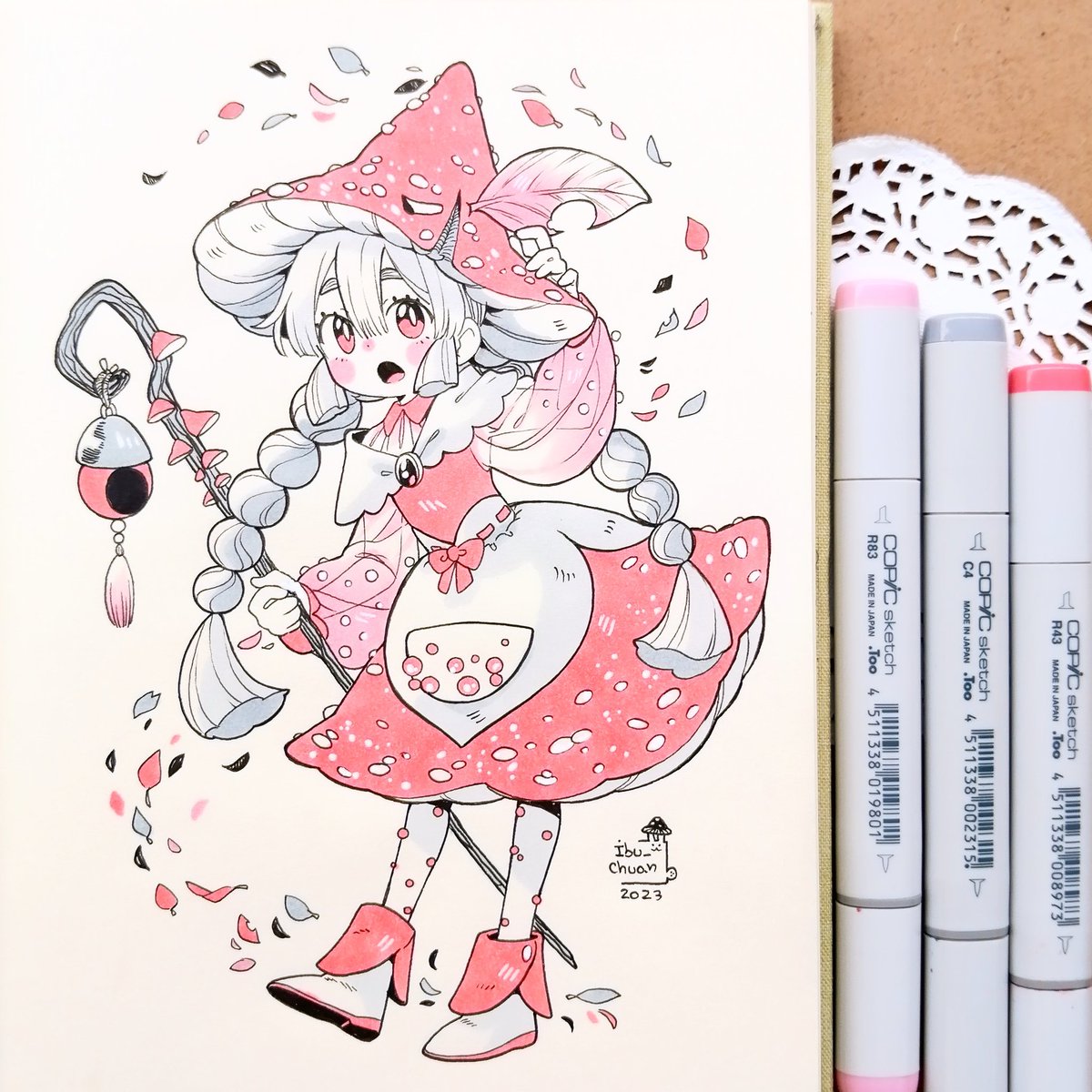 Niña amanita 🍄🍂🍁 #drawtober2023 #Mushroom #Autumn #kawaii