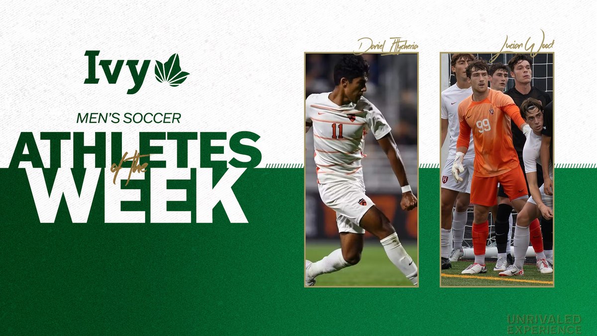 Three Ivies earned conference wins in the third weekend of Ivy play as @PrincetonMSoc's Daniel Ittycheria earned Offensive Player of the Week honors. @harvardmsoccer's Lucian Wood recorded a shutout to take home the Defensive award. 🌿⚽️ 📰 » ivylg.co/MSOC100923