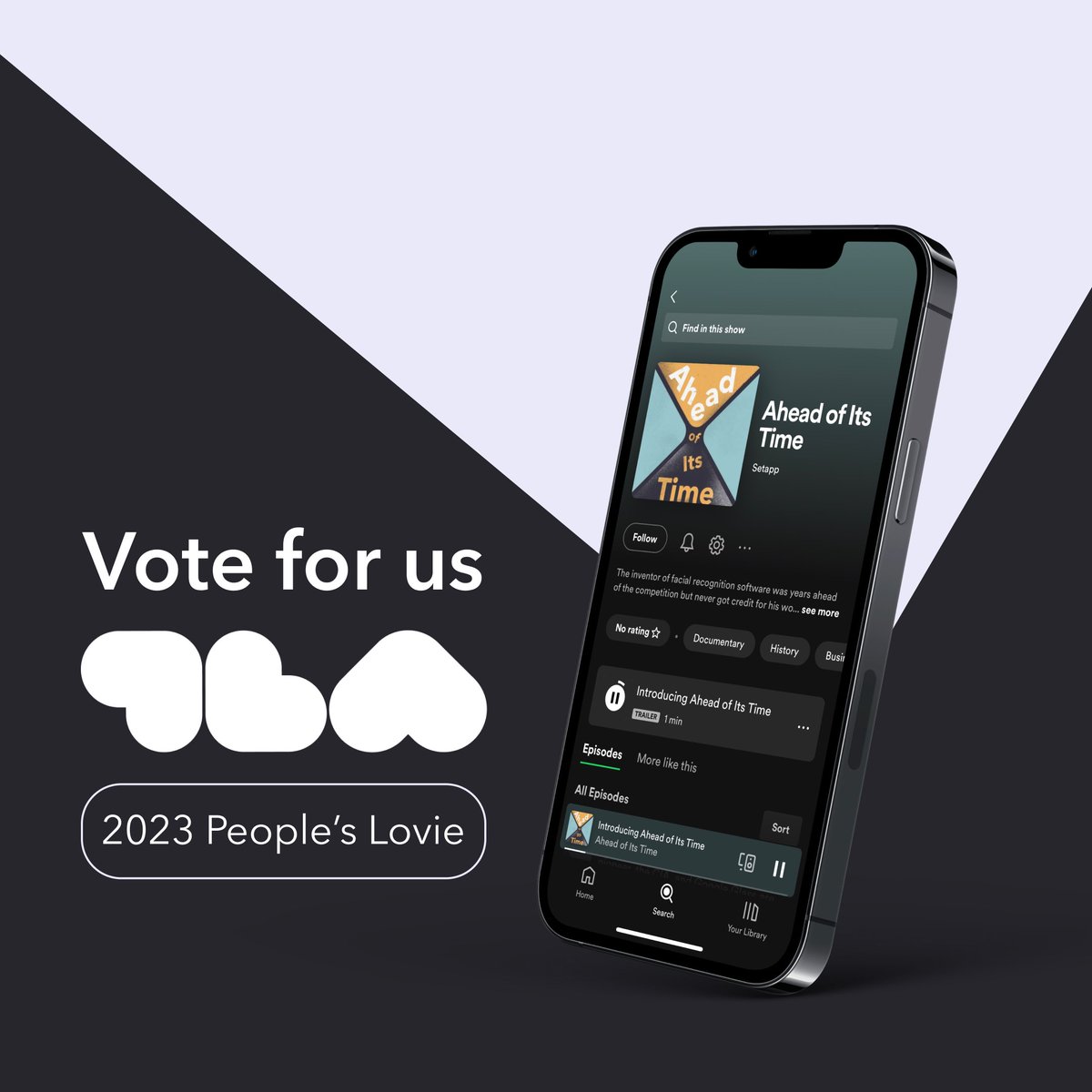 Support Setapp's podcast Ahead of Its Time (with @pacificcontent) in @lovieawards!❤️
 
Wi-Fi centered episode with guest @alexhaggiagdean is nominated in Best Guest category🤩
 
Vote here👉 vote.lovieawards.com/PublicVoting#/… 

#lovieawards