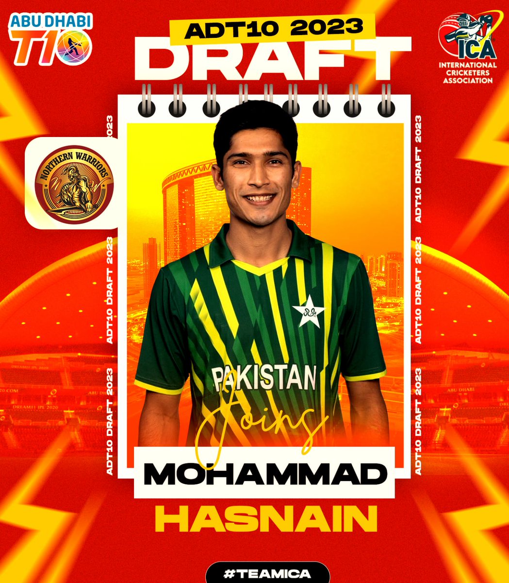 Deal Alert 🚨 After LPL and BPL, Mohammad Hasnain is all set to play Abu Dhabi T10 League now 📢 The speedster from Pakistan with 124 T20 Wickets to his name joins Northern Warriors 🔥 #TeamICA #DealICA #MohammadHasnain #AbuDhabiT10 #T10League