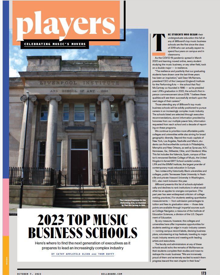 For the 2nd consecutive year, Delta State University’s Entertainment  Industry Studies program has been named among Billboard Magazine’s Top  Music Business Schools for 2023! <a href="/DeltaState/">Delta State University</a> <a href="/presidentDSU/">Delta State University President</a> <a href="/DSU_Alumni/">Delta State Alumni</a> <a href="/steveazar/">Steve Azar</a>