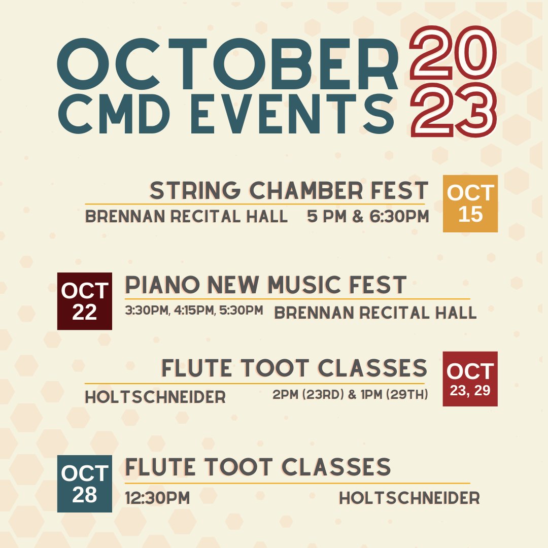 We've got some great October events this month. Please sure to check out our String Chamber Fest, Piano New Music Fest, and our Flute Toot classes. All events are free and open to the public. More information can be found here: music.depaul.edu/.../news-and..…